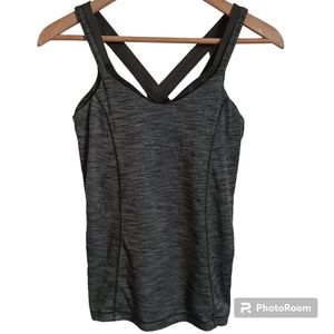 Lululemon Athletica bra in tank top yoga, Workout womens size 4 gray / Brown